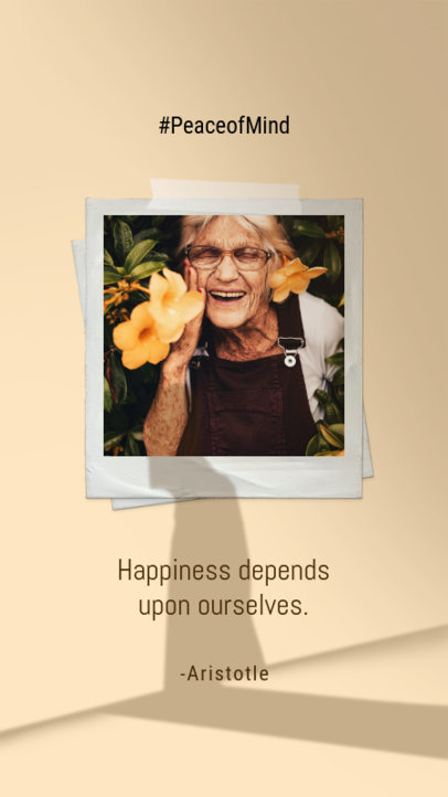 Instagram Story Design Maker Featuring a Happiness Quote