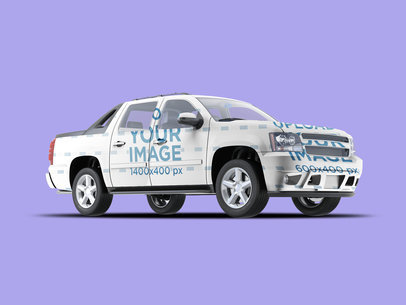Full Vehicle Wrap Mockup Featuring a Pickup Truck 3597-el1