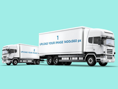 Car Decal Mockup Featuring Two Cargo Trucks 3616-el1