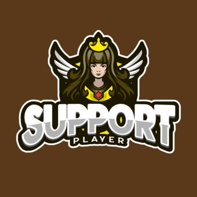 Gaming Logo Template Featuring Fantasy Character Graphics