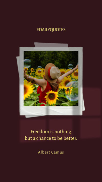 Instagram Story Design Creator for a Daily Quote Featuring a Photograph