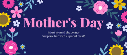Facebook Cover Template for Mother's Day with Flowers Graphics