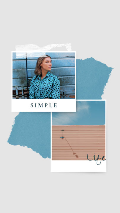 Minimal Instagram Story Design Maker Featuring an Instant Photo Collage