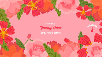 Floral-Themed YouTube Banner for a Mom Dedicated Channel