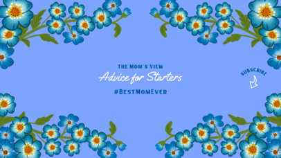 YouTube Banner Creator with Floral Decorations for New Mothers Channel