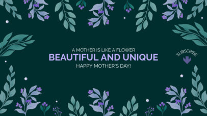 Floral-Themed YouTube Banner Template to Celebrate Mother's Day