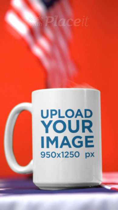 Video of a 15 oz Coffee Mug in a 4th of July Setting