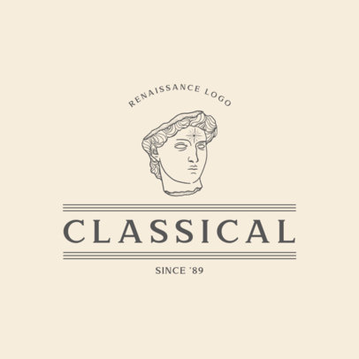 Logo Template Featuring a Renaissance Statue Graphic