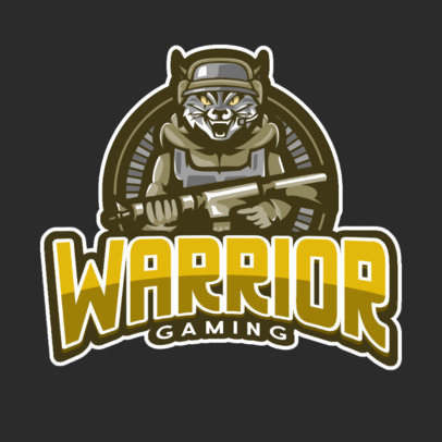 Gaming Logo Template with a Warrior Tiger Cartoon 889e-el1