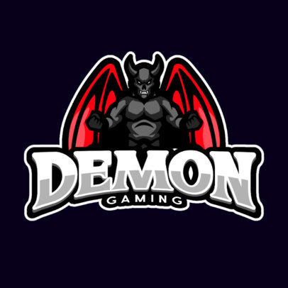 Gaming Logo Template with an Evil Demon Graphic