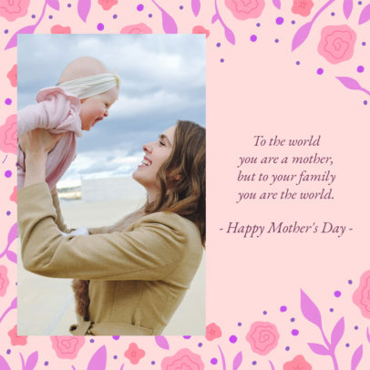 Floral-Themed Instagram Post Maker for a Mother's Day Post