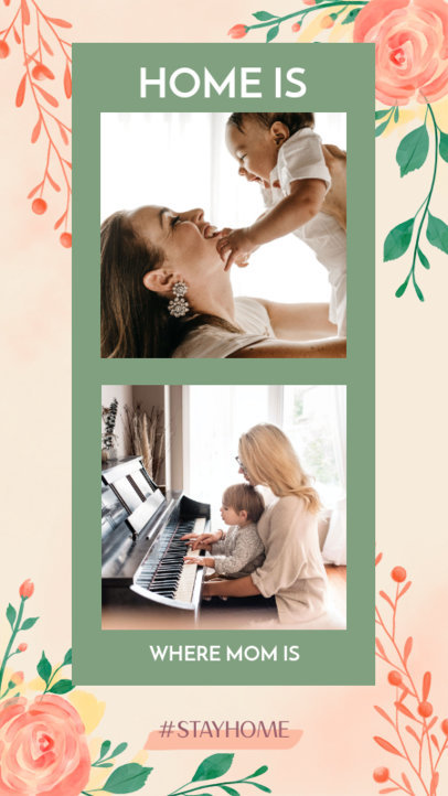 Instagram Story Maker Featuring a Two Picture Layout for Mother's Day