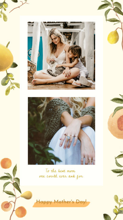 Mother's Day Instagram Story Creator with Illustrated Fruits