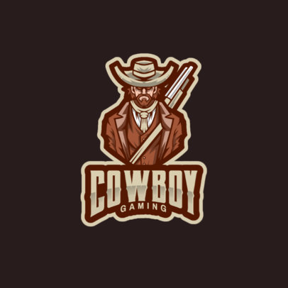 Gaming Logo Template Featuring an Outlaw Cowboy