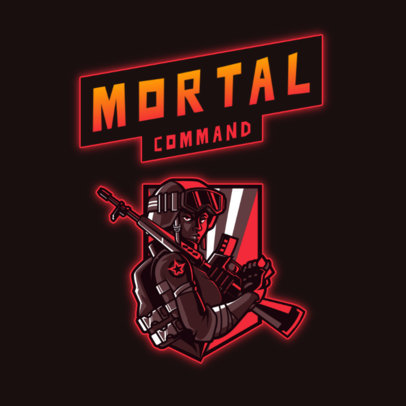 Gaming Logo Generator Featuring an Illustrated Soldier Holding an Assault Rifle 
