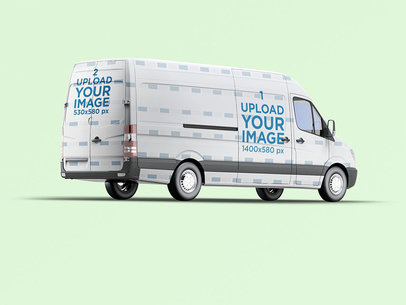 Van Wrap Mockup With a Plain Color Backdrop 3628-el1