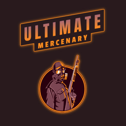Logo Creator for a Gaming Team Featuring a Shooter with an Oxygen Mask