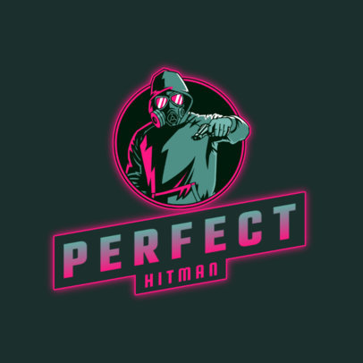 Gaming Logo Creator with a Hooded Hitman Character