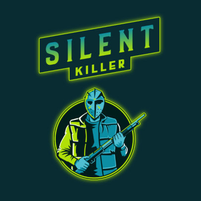 Logo Template Featuring a Masked Assassin Character 3159g