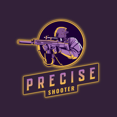 Gaming Logo Generator with a Shooter with an Assault Rifle