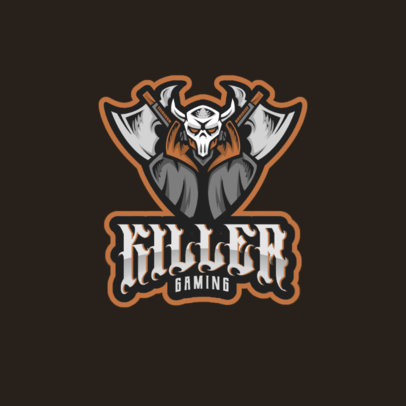 Gaming Logo Template with an Evil Skeleton