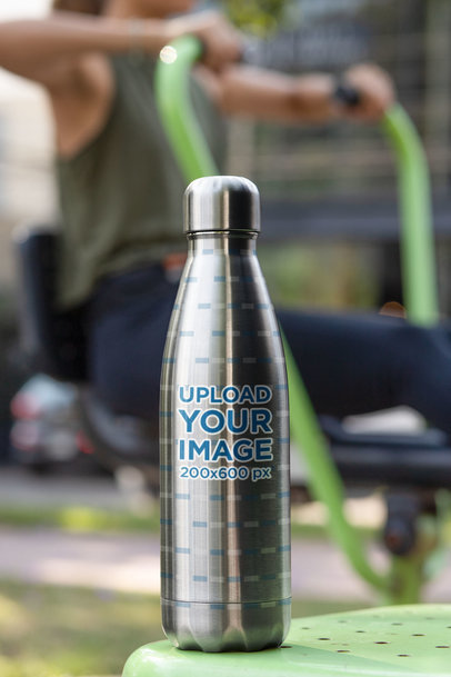 Aluminum Bottle Featuring a Woman Exercising 