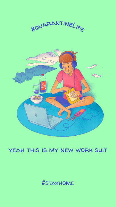 Quarantine-Themed Instagram Story Maker with an Illustration