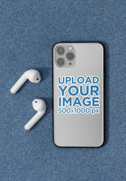 Mockup of a Sticker Placed on an iPhone 11 Pro
