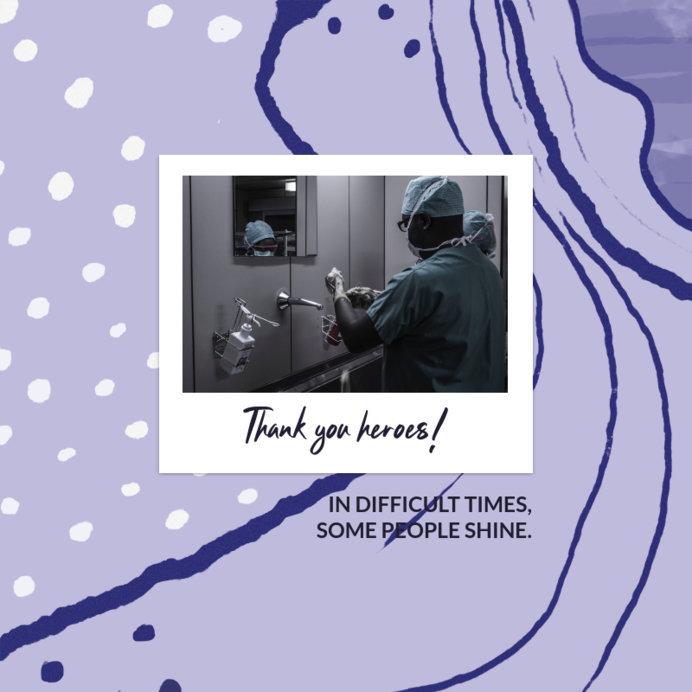 Instagram Post Creator with a Thankful Quote for Medics
