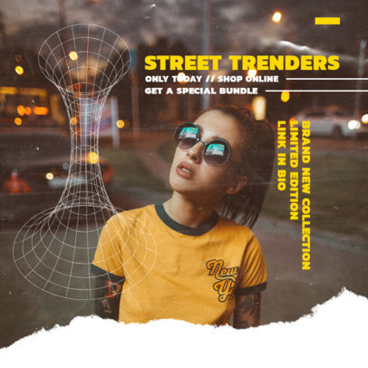 Instagram Post Maker for a Streetwear Online Sale 