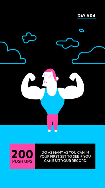 Fitness-Themed Instagram Story Creator with Cool Illustrations