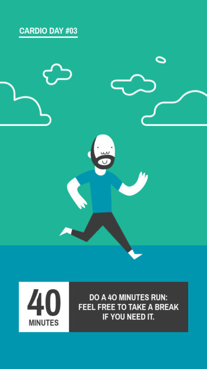 Fitness Instagram Story Creator Featuring a Minimalistic Illustration