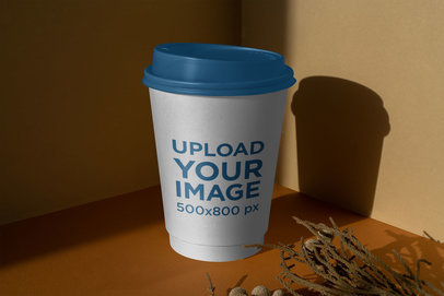 Mockup of a Coffee Cup with a Dim Lighting 3766-el1