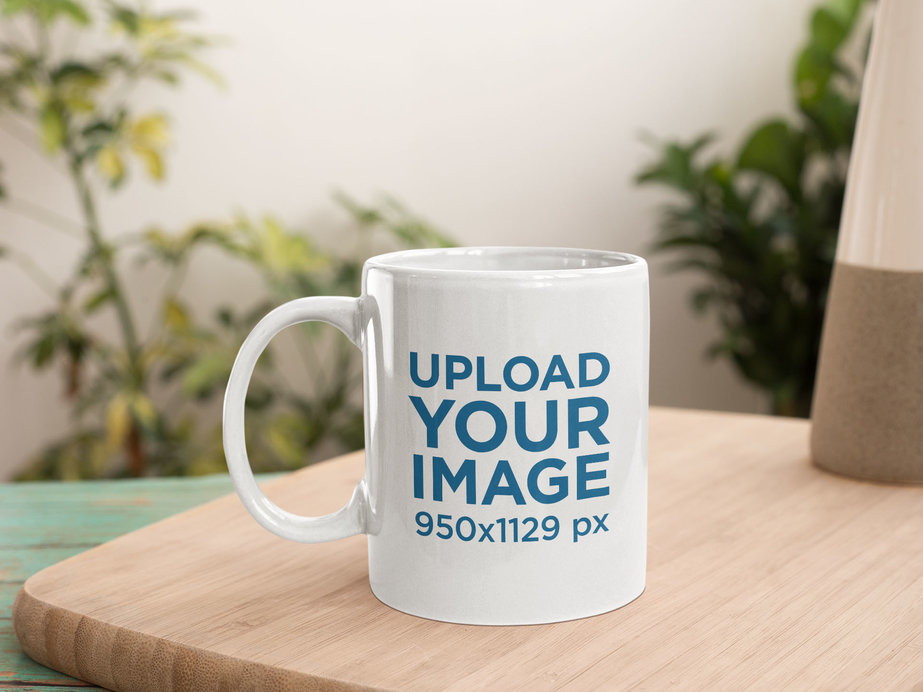 Placeit - Sticker Mockup Placed on an 11 oz Mug