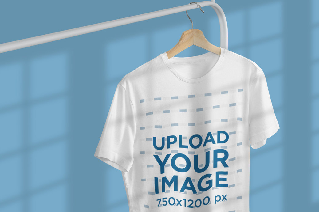 T-Shirt Mockup Featuring Window Shadows