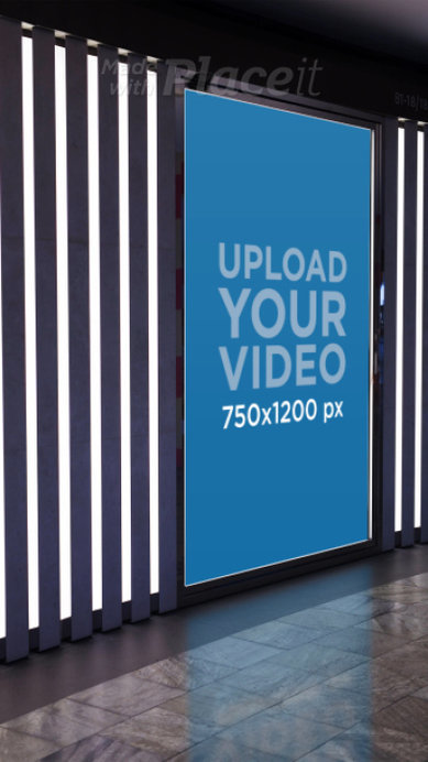 Video of a Vertical Billboard Surrounded by Lights