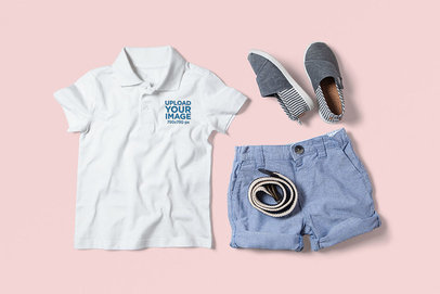 Mockup of a Polo Shirt with a Fresh Casual Outfit