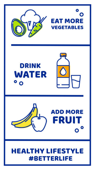 Healthy Life Instagram Story Maker with Minimalistic Illustrations