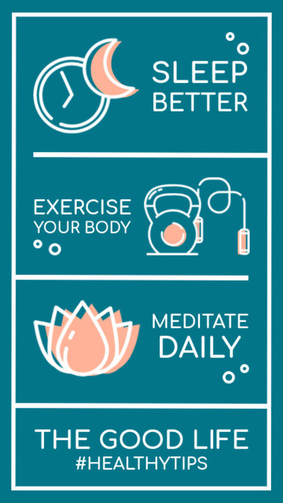 Instagram Story Design Template with Healthy Habits
