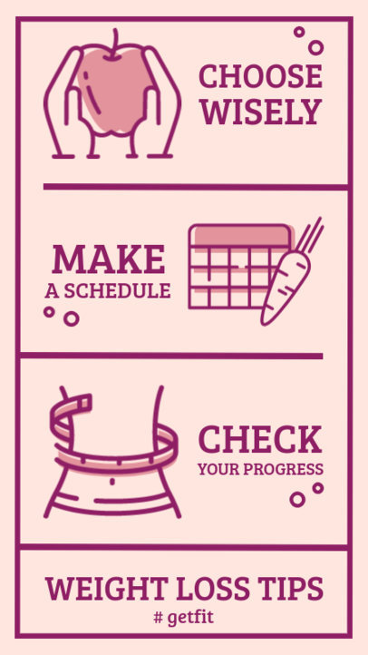 Instagram Story Creator with Tips to Get Fit 998b-el1