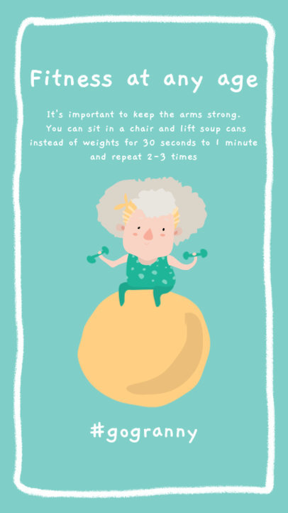 Instagram Story Template Featuring Exercising Tips for People of Advanced Age 996-el1