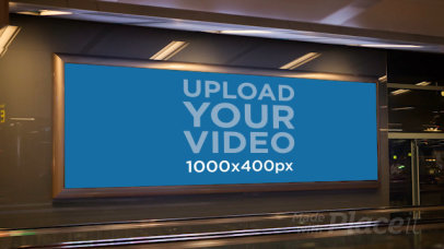 Video Featuring a Billboard Placed by a Moving Walkway 34384
