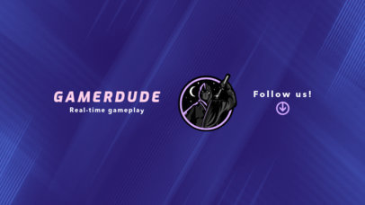 YouTube Banner Template for a Gameplays Channel with a Ninja Icon 2470t
