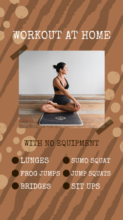 Instagram Story Maker with a Customizable Bingo Card for a Home Workout Challenge