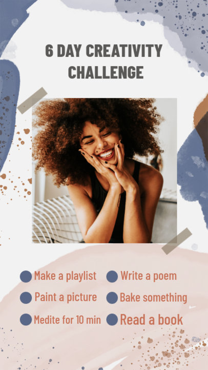 Instagram Story Maker Featuring a Bingo-Style Creativity Challenge