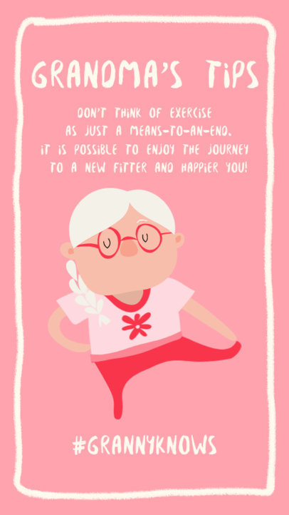 Healthy Instagram Story Maker To Share Exercising Tips for People of Advanced Age