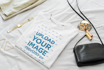 Mockup of a Folded Sweatshirt by Some Female Accessories 33729