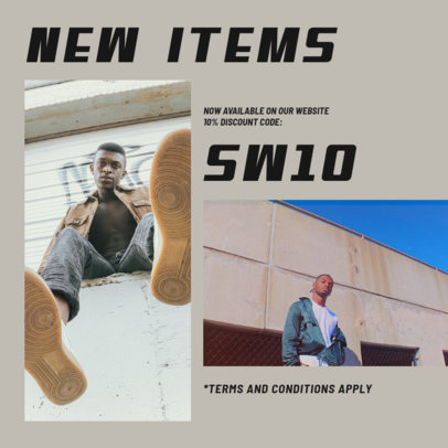 Instagram Post Template with an Urban Style to Share New Items 961c-el1