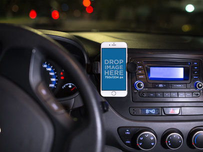 iPhone Mockup in Portrait Position in a Car Holder 12789standar