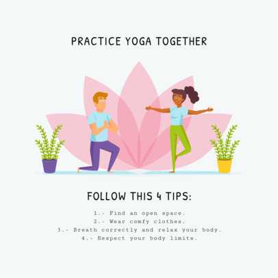 Illustrated Instagram Post Creator About Yoga For Couples